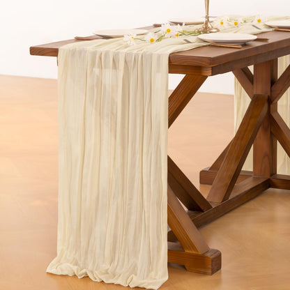 Socomi 3pcs Sage Green Cheesecloth Table Runner Summer Boho Rustic Gauze 120 inch 10FT Cheese Cloth Sheer Runner for Wedding Party Baby Shower Home Decor Holiday Decorations