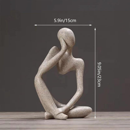 Thinker Statues And Sculptures, Sandstone Resin Thinker Statue Ornaments, Abstract Style Sculptures, Housewarming Gifts, Housewarming Decorations, Living Room Dining Desk Decorations (Right, Small)