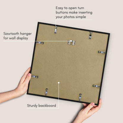 Americanflat 24x36 Poster Frame with Polished Plexiglass - Streamline Collection - Thin Border Picture Frame for Wall Display - Hanging Hardware Included - Black - Colors B