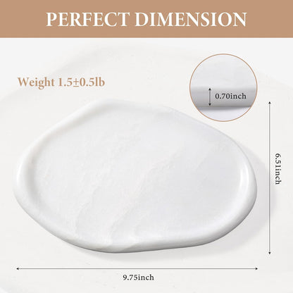 Koville Luxurious Natural Marble Vanity Tray, Cloud Shape Serving Stone Key Tray for Home Decor, 10" x 7" Marble Storage Trays for Bathroom, Stone Plate Holder for Perfume, Candle and Jewelry