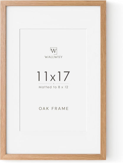 5x7 Picture Frame, Solid Oak Wood 5 x 7 Photo Frame with Mat to 4x6, 7x5 Picture Frames for Wall and Tabletop Display, (Walnut Set of 1)