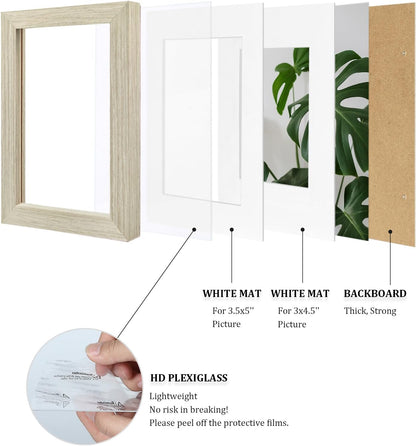 Egofine 12x16 Picture Frame Black, Covered by Plexiglass Made of Solid Wood, Display Pictures 9x12 and 11x14 with Mat or 12x16 Without Mat, for Wall Mounting Photo Frame - Colors B