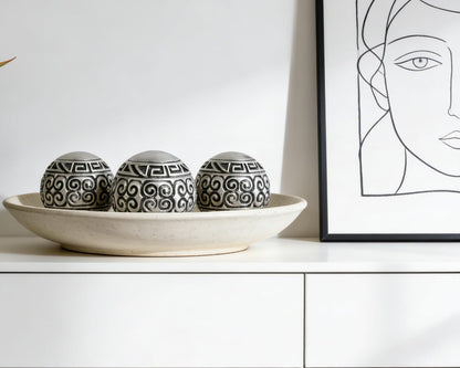3 Pack Gold Decorative Ball for Centerpiece Bowls, 3 inch Orbs Spheres for Home Living Room Coffee Table Centerpieces Shelf Decoration