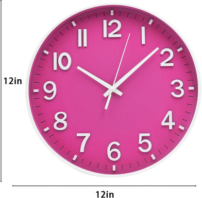 HZDHCLH Wall Clocks Battery Operated,12 inch Silent Non Ticking Modern Wall Clock for Living Room Bedroom Kitchen Office Classroom Decor (Olive Green and Gold)