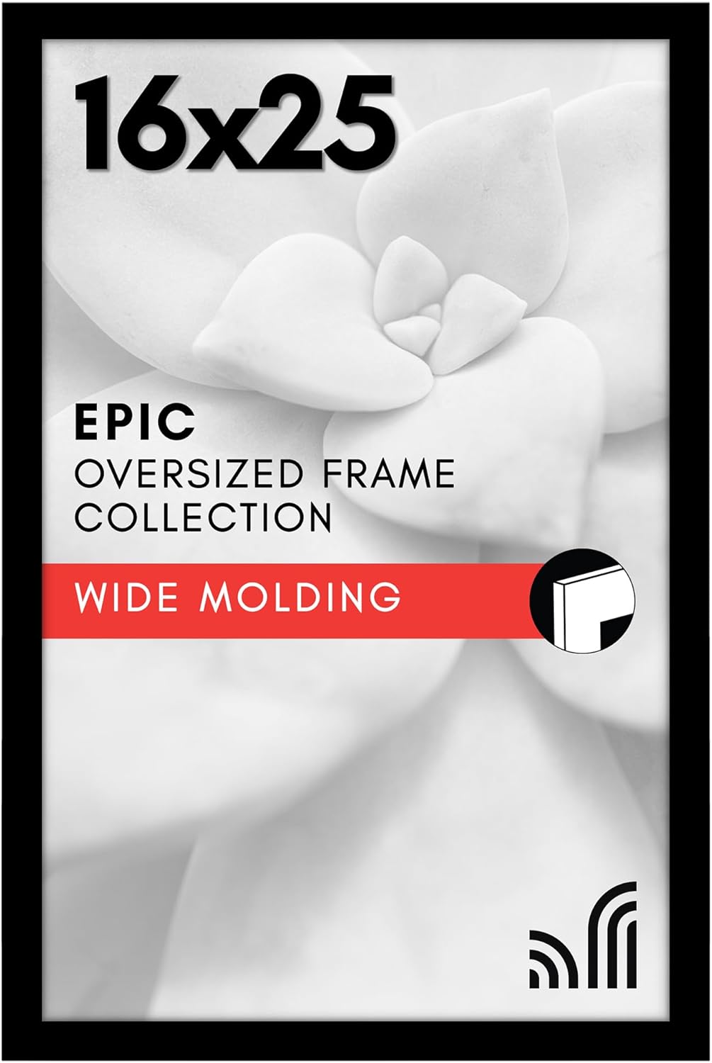 Americanflat 16x20 Picture Frame with Polished Plexiglass - Black Picture Frame - Wide Photo Frames Made of Engineered Wood for Vertical or Horizontal Wall Display - Epic Collection - Black - Colors A