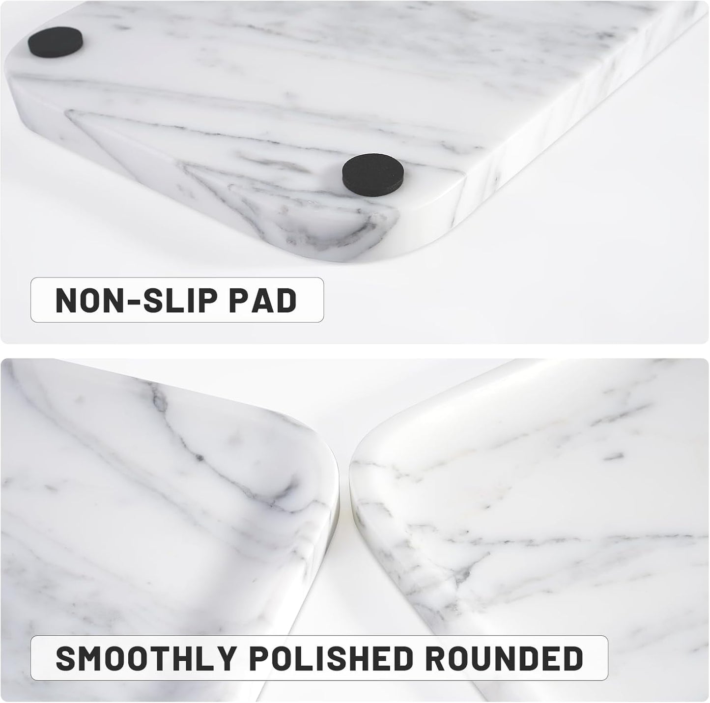 Marble Vanity Tray for Dresser Organizer, Travertine Bathroom Tray Countertop, Beige Decorative Serving Trays, Kitchen Sink Storage, Jewelry & Perfume Holder(Travertino Romano)