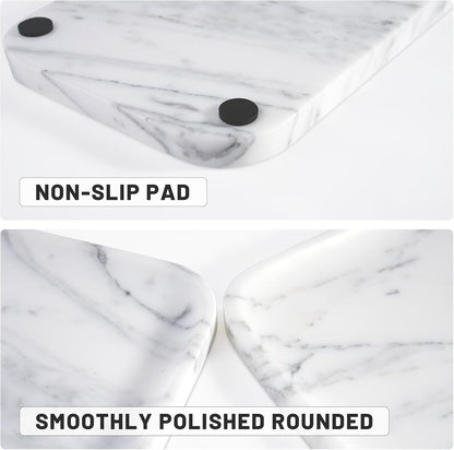 Marble Vanity Tray for Dresser Organizer, Travertine Bathroom Tray Countertop, Beige Decorative Serving Trays, Kitchen Sink Storage, Jewelry & Perfume Holder(Travertino Romano)