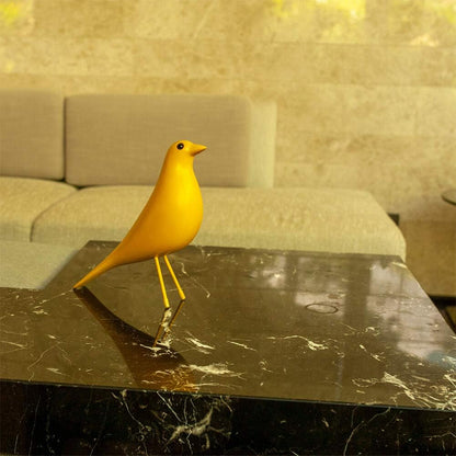 Mid Century Sculpture House Bird - Office Decor Desk Dove Ornament Arts Gift Replica (Yellow)