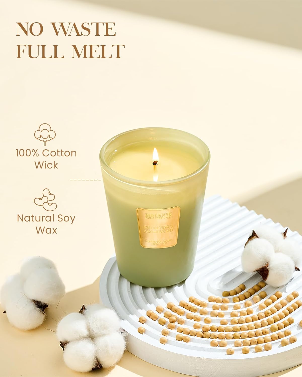 M&SENSE Jasmine Candles Highly Scented 3 Wick 35oz 150 Hours Burn Extra Large Jar Candles for Women, Natural Soy Wax Aromatherapy Candle for Stress Relief, Meditation, Yoga, Spa - Colors A
