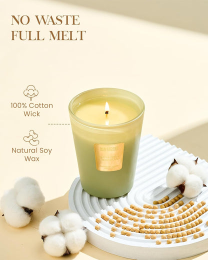 M&SENSE Jasmine Candles Highly Scented 3 Wick 35oz 150 Hours Burn Extra Large Jar Candles for Women, Natural Soy Wax Aromatherapy Candle for Stress Relief, Meditation, Yoga, Spa - Colors A