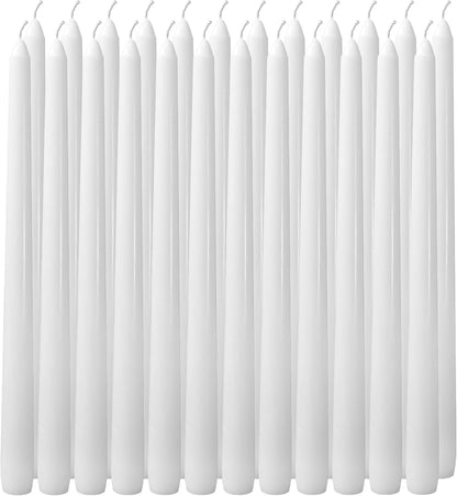 4 Pack White Taper Candles丨Taper Candles 10 Inch Dripless丨Unscented & Smokeless Candlesticks Bulk丨7-8 Hours Long Burning Tall Candles丨Ideal for Christmas Weddings Parties Dinner