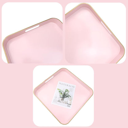 Green Decorative Tray with Handles, Versatile Serving Tray for Coffee Table, Ottoman, Ideal for Serving, Displaying, Organizing, 15.7"*10.2"*1.57"