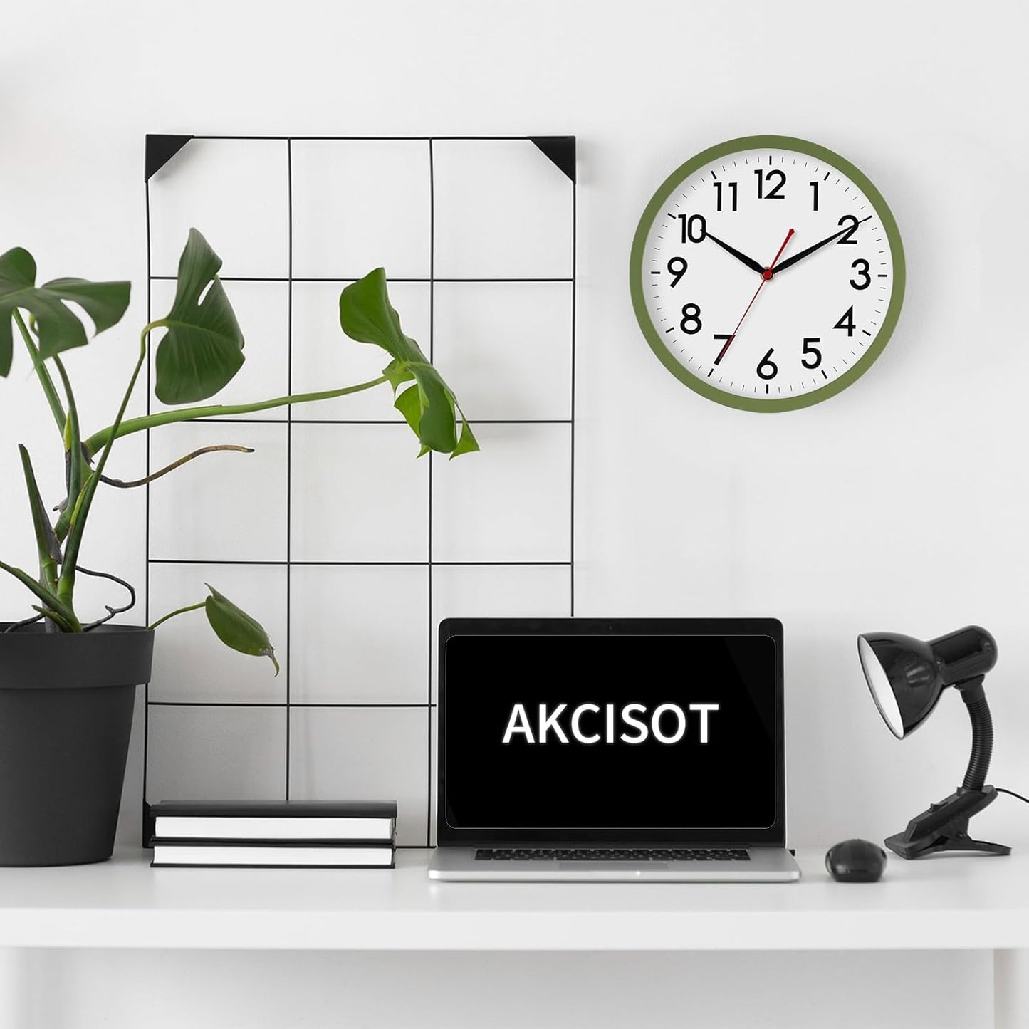 AKCISOT Wall Clock, Modern Small Wall Clocks Battery Operated 8 Inch, Silent Non-Ticking Analog Classic for Office, Home, Bathroom, Kitchen, Bedroom, School(Black)