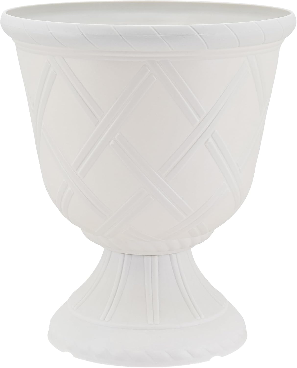 Arcadia Garden Products PL60GD Lattice Plastic Garden Urn, Classic Decorative Garden Pot Planter for Indoor and Outdoor Plants, Gold