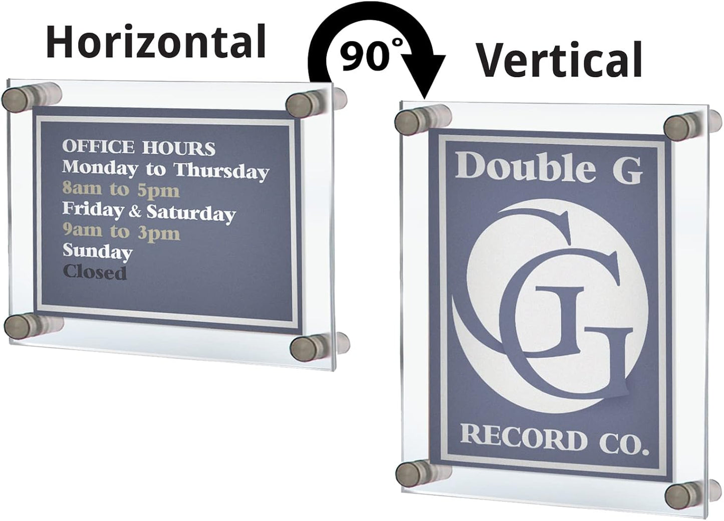 Azar Displays,105536, Floating Acrylic Wall Frame with Silver Hardware Stand Off Caps, Clear Hanging Photo Frame Display Mount with Frameless Border, Glass-Like Frame for Large Prints, 24" x 36"
