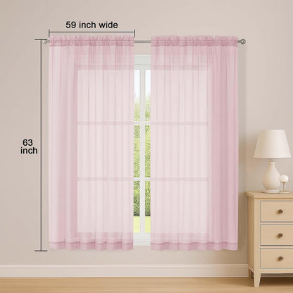 OWENIE Sheer Curtains 84 inches Long 2 Panels Set for Living Room/Bedroom, Rod Pocket Voile Sheer Panel Drapes, White, 2pcs, Each 42" W x 84" L - Colors A
