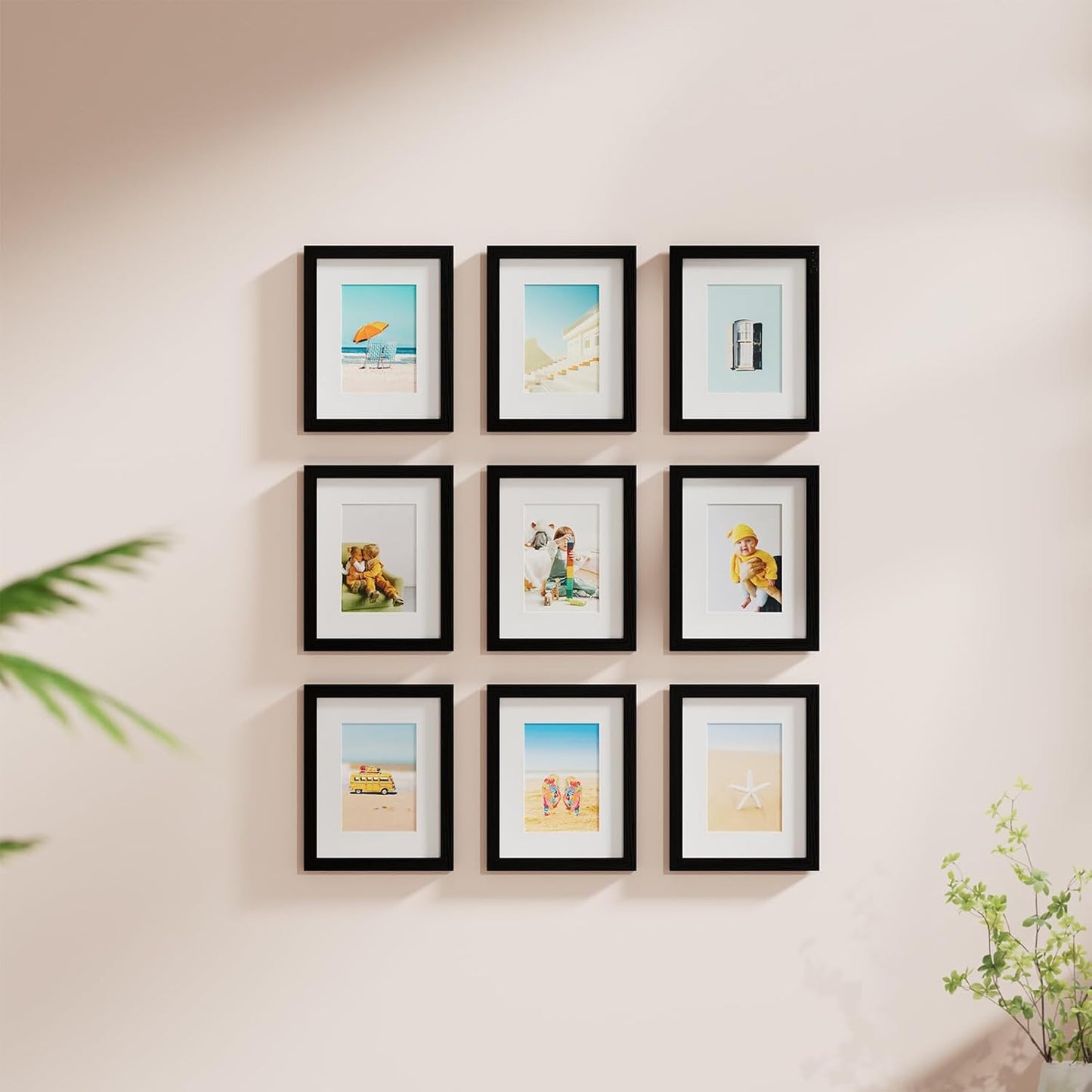 Vittanly 11x14 Picture Frame, Display Pictures 8x10 with Mat or 11x14 without Mat, Photo Frame for Wall Mounting, Black, 1 Pack - Colors A