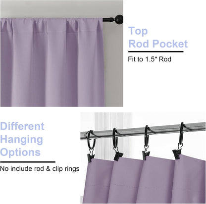 Simplebrand Ava Sage Green Blackout Curtains for Bedroom 63 Inch Length 2 Panels Set, Solid Thermal Insulated Energy Saving Rod Pocket Window Treatment Curtains Blackout Drapes, W40 x L63 Inch, Sage - Colors A