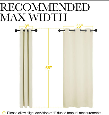 NICETOWN Halloween Pitch Black Solid Thermal Insulated Grommet Blackout Curtains/Drapes for Bedroom Window (2 Panels, 42 inches Wide by 63 inches Long, Black) - Colors C