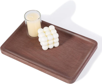 Marble Vanity Tray for Dresser Organizer, Travertine Bathroom Tray Countertop, Beige Decorative Serving Trays, Kitchen Sink Storage, Jewelry & Perfume Holder(Travertino Romano)