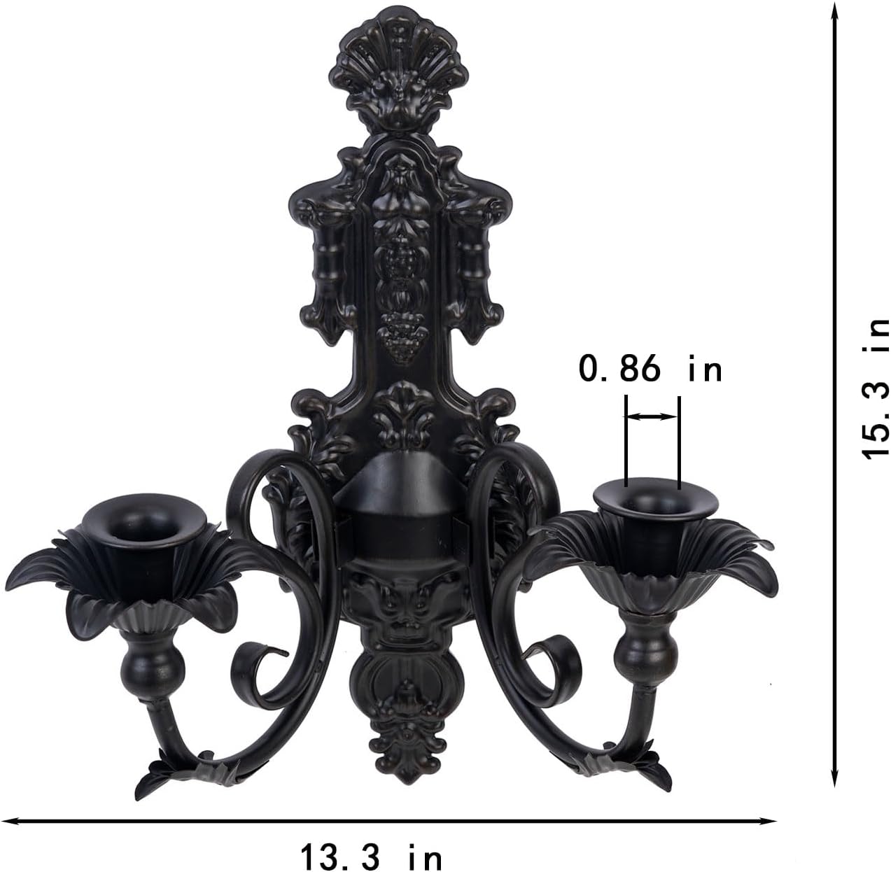 CC wonderland zone Candle Sconce(Set of 2)-Metal Gothic Wall Decorations-Rustic Home Decor-Black Gold Wall Candle Sconces,Dark Academia Decor