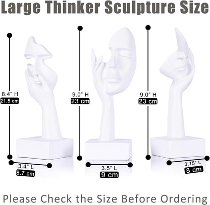 3 Pcs Thinker Small Statue Set - Black Gold Home Decor Abstract Art Figurines for Shelves, Living Room Coffee Table, Office Desktop (3 Pcs Gold, 6")
