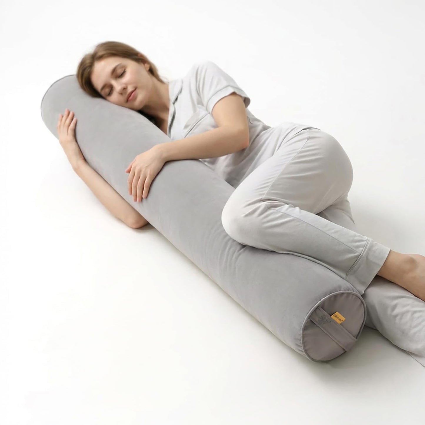 Body Pillow for Adults,Long Round Pillow,Big Cylindrical Pillow,Large Full Bolster Pillows for Side Sleepers (Steel Gray, 47.24"*7.87")