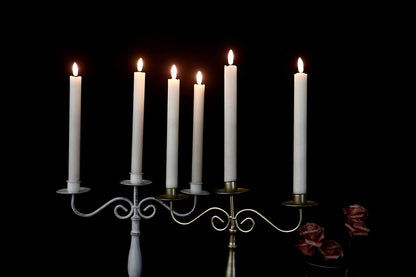 GenSwin Flameless Ivory Taper Candles Flickering with 10-Key Remote, Battery Operated Led Warm 3D Wick Light Window Candles Real Wax Pack of 6, Christmas Home Wedding Decor(0.78 X 9.64 Inch)