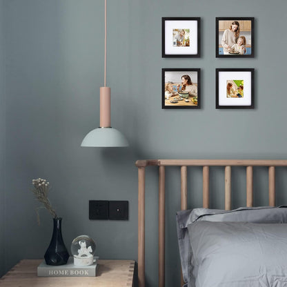 Egofine 12x16 Picture Frame Black, Covered by Plexiglass Made of Solid Wood, Display Pictures 9x12 and 11x14 with Mat or 12x16 Without Mat, for Wall Mounting Photo Frame - Colors B