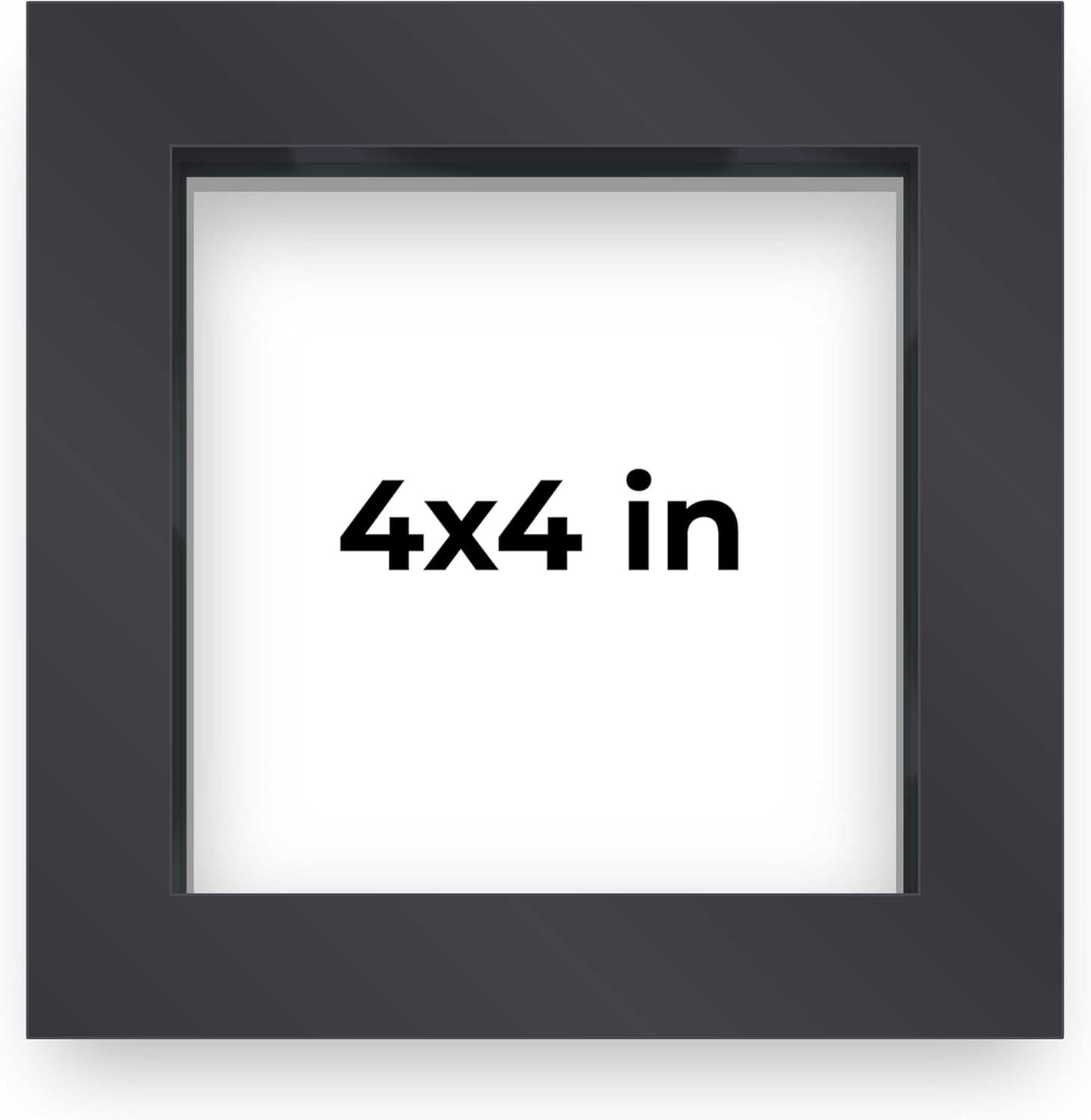 14x14 Shadow Box Black | 3/4" Depth of Usable Space | Solid Wood Pine | Includes UV Resistant Acrylic Plexiglass, Acid-Free Backing & Hanging Hardware | Made to Order in USA - Colors E