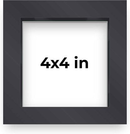 14x14 Shadow Box Black | 3/4" Depth of Usable Space | Solid Wood Pine | Includes UV Resistant Acrylic Plexiglass, Acid-Free Backing & Hanging Hardware | Made to Order in USA - Colors E