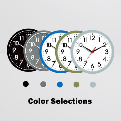 AKCISOT Wall Clock, Modern Small Wall Clocks Battery Operated 8 Inch, Silent Non-Ticking Analog Classic for Office, Home, Bathroom, Kitchen, Bedroom, School(Black)