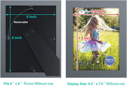 RPJC 5x7 Picture Frames Made of Solid Wood High Definition Glass for Table Top Display and Wall Mounting Photo Frame Black