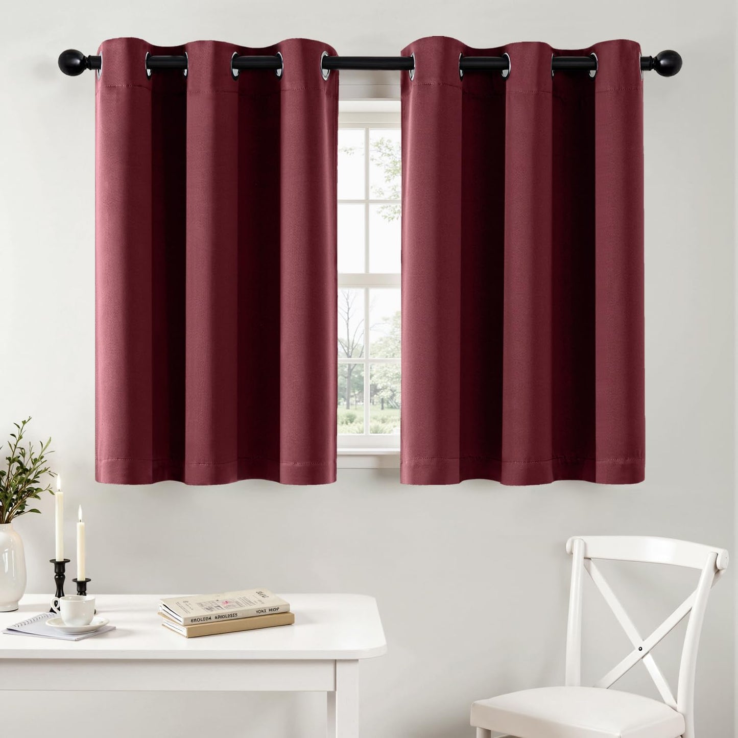 MIULEE Blackout Curtains for Bedroom Living Room 2 Panels, Thermal Insulated Room Darkening Drapes Grommet Noise Reducing Light Blocking Window Treatments 63 Inches Long 40x63 Inch Black - Colors A
