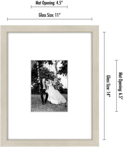 Americanflat 11x14 Picture Frame with Shatter-Resistant Glass - Use as 5x7 Frame with Mat or Display 11x14 Photo Without Mat - Signature Collection - Picture Frames for Wall Display - Black