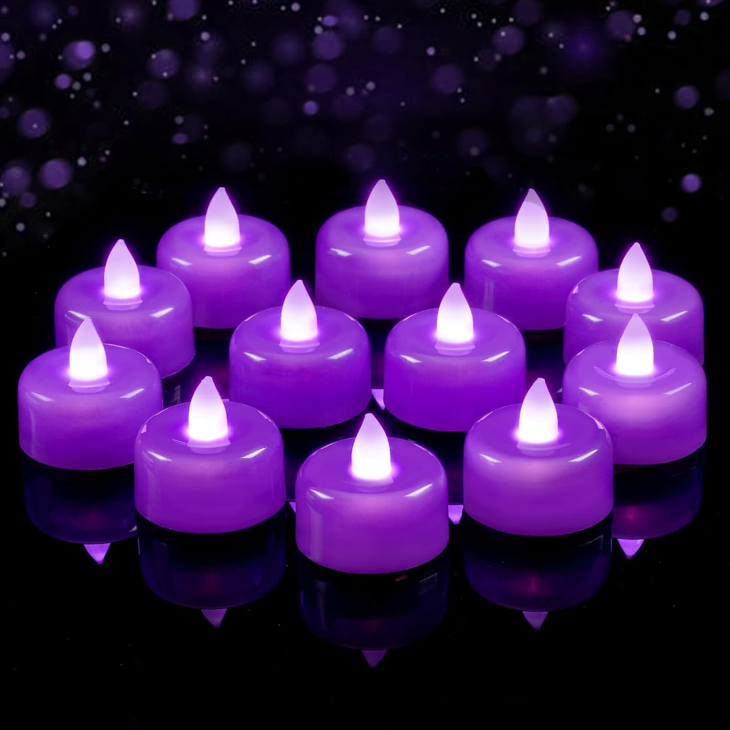 Amagic 12/24/50/100/150Pack Flameless LED Tea Lights Candles Battery Operated, Electric Fake Tealight Candles for Votive, Halloween, Christmas, Home Decor, Wedding, Table Decor (12Pack)
