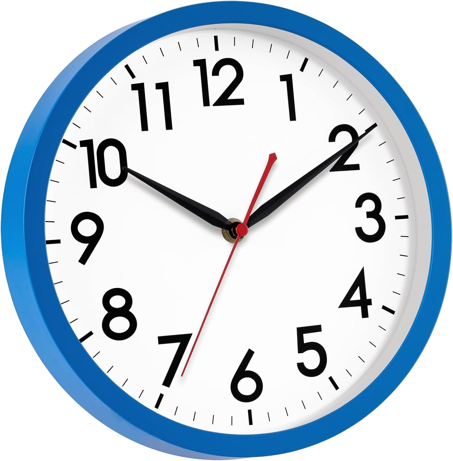 AKCISOT Wall Clock, Modern Small Wall Clocks Battery Operated 8 Inch, Silent Non-Ticking Analog Classic for Office, Home, Bathroom, Kitchen, Bedroom, School(Black)