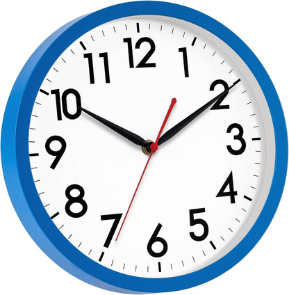 AKCISOT Wall Clock, Modern Small Wall Clocks Battery Operated 8 Inch, Silent Non-Ticking Analog Classic for Office, Home, Bathroom, Kitchen, Bedroom, School(Black)
