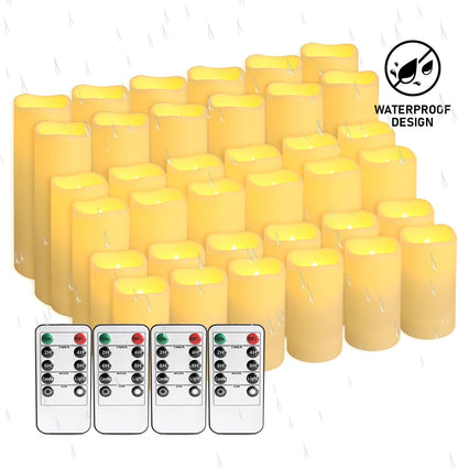 48- Pack of 3 Sizes of LED Flameless Candles.This Candle is Suitable for café, Fancy Restaurant, Bookstore and Other Scenes to Create a Relaxing and Romantic Atmosphere.