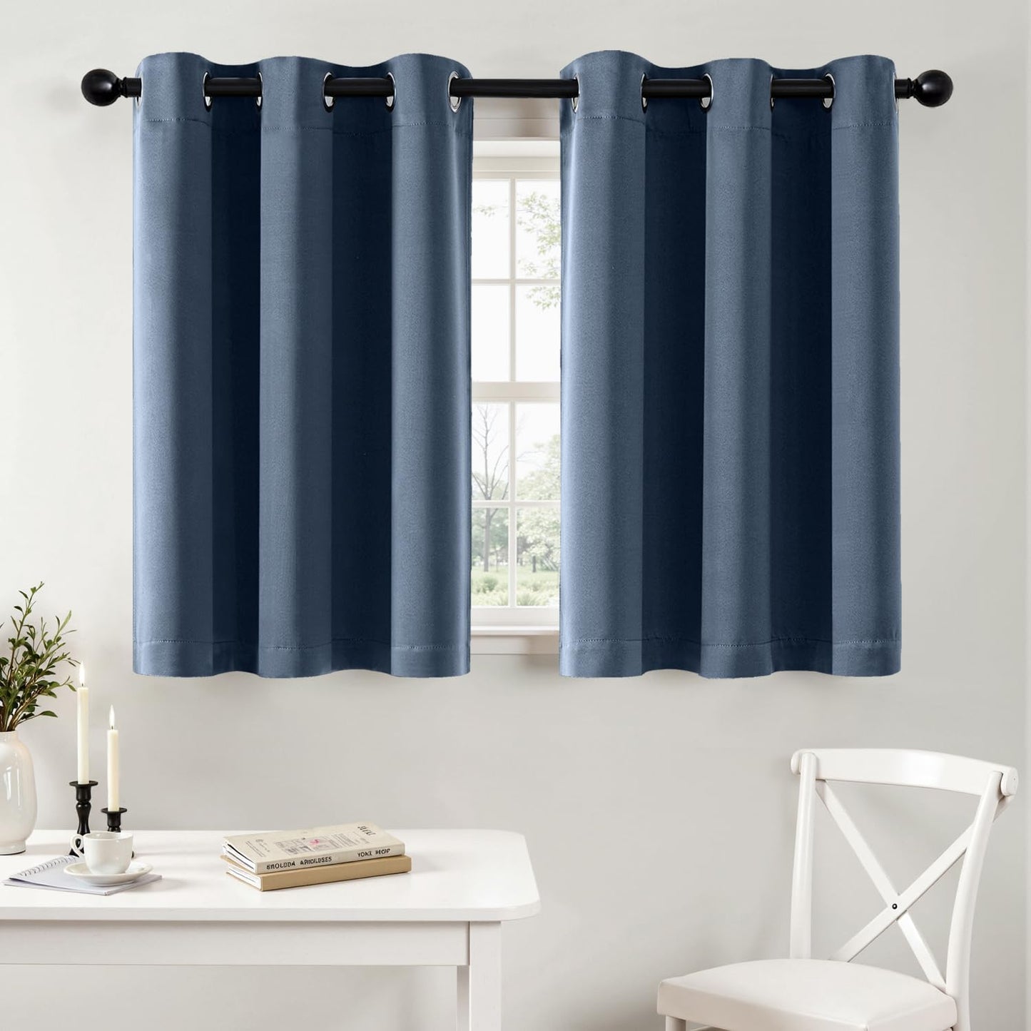 MIULEE Blackout Curtains for Bedroom Living Room 2 Panels, Thermal Insulated Room Darkening Drapes Grommet Noise Reducing Light Blocking Window Treatments 63 Inches Long 40x63 Inch Black - Colors B