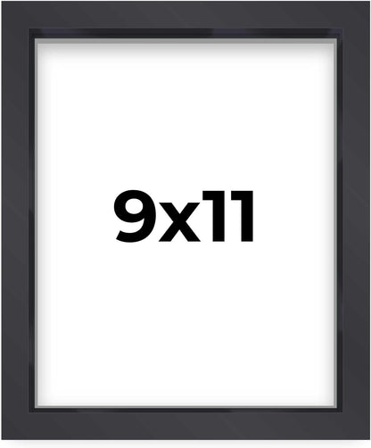 14x14 Shadow Box Black | 3/4" Depth of Usable Space | Solid Wood Pine | Includes UV Resistant Acrylic Plexiglass, Acid-Free Backing & Hanging Hardware | Made to Order in USA - Colors D