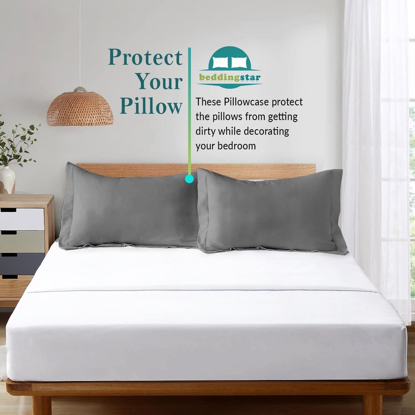 Euro Sham Covers 26x26 Set of 2 White 600 Thread Count 100% Egyptian Cotton Pack of 2 Euro 26x26 Pillow Covers Cushion Cover Cases Soft Skin Friendly European Size Decorative Square Pillow Shams