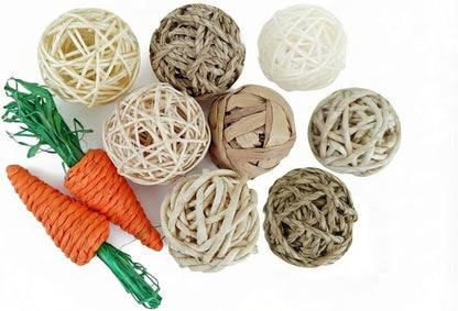 Rattan Balls for Bowl Filler Decor, 10 PCS Natural Handmade Wicker Decorative Orbs (2.8”–4.7”) for Vase, Centerpiece, Home Table & Wedding Party