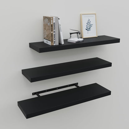 Upassion White Floating Shelves - Set of 3, 16" Wall Mounted Shelves for Home Decor, Living Room, Bedroom, Bathroom, Kitchen