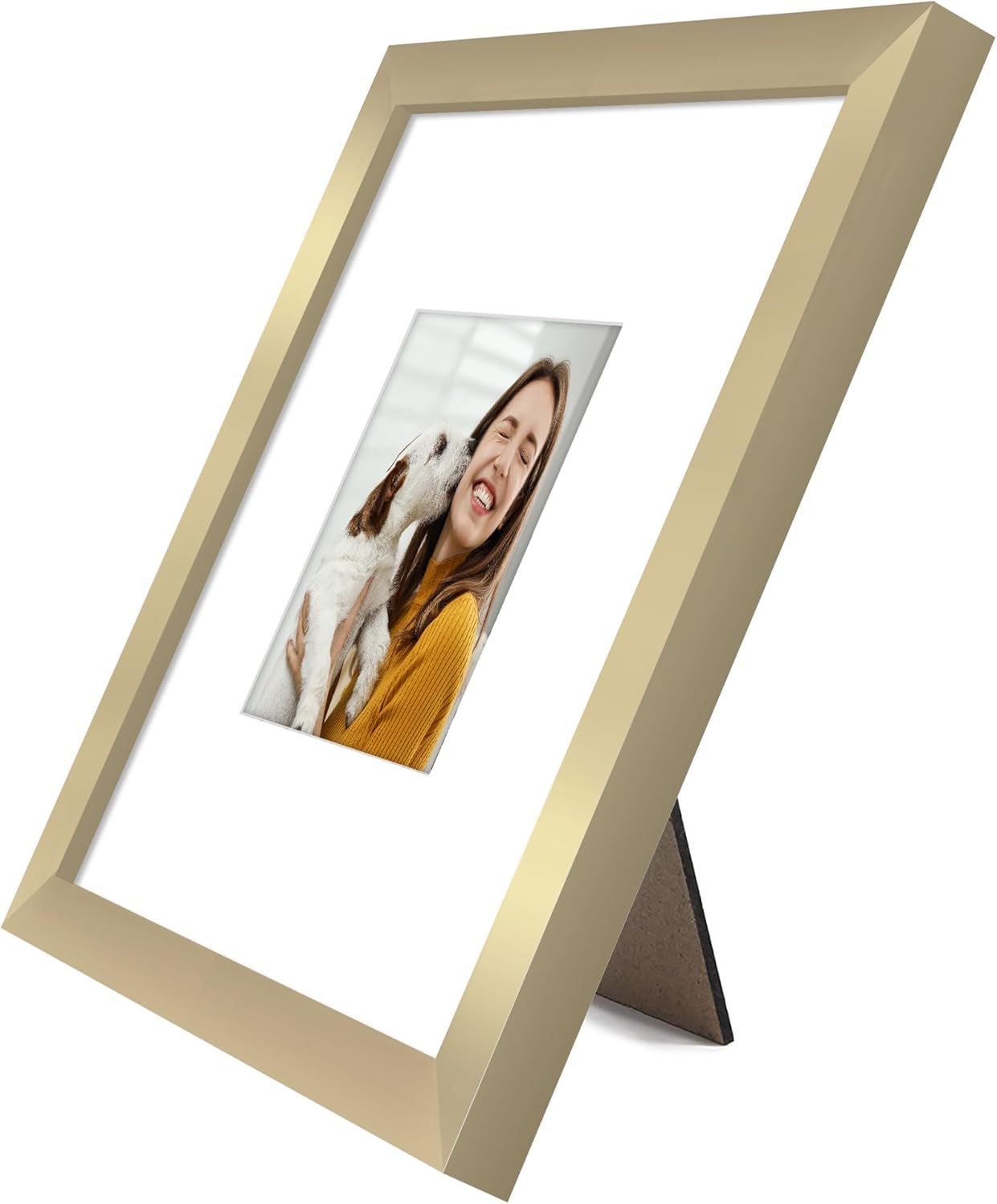 Americanflat 8x10 Picture Frame with Shatter-Resistant Glass - Use as 5x7 Frame with Mat or Display 8x10 Photo Without Mat - Signature Collection - Picture Frames for Tabletop and Wall Display - Black