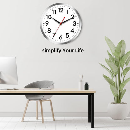 AKCISOT Wall Clock, Modern Small Wall Clocks Battery Operated 8 Inch, Silent Non-Ticking Analog Classic for Office, Home, Bathroom, Kitchen, Bedroom, School(Black)