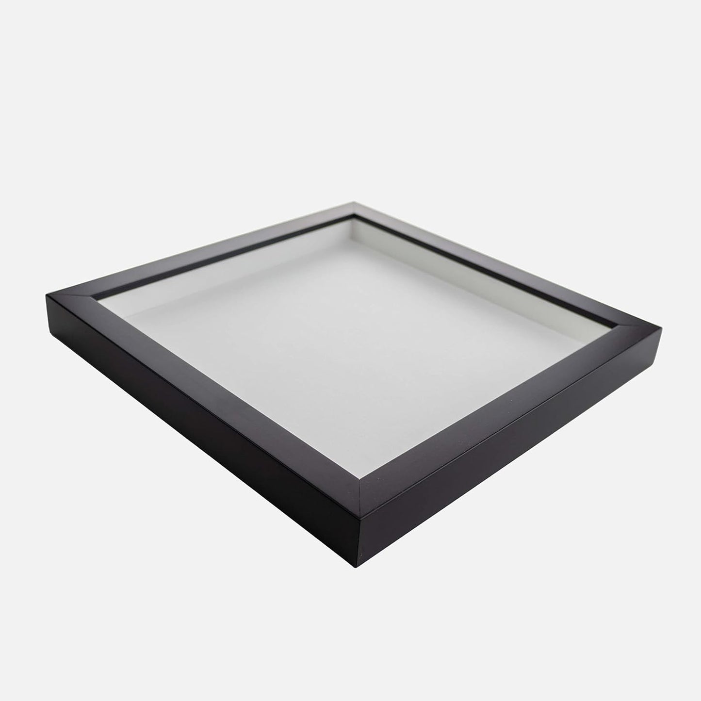 14x14 Shadow Box Black | 3/4" Depth of Usable Space | Solid Wood Pine | Includes UV Resistant Acrylic Plexiglass, Acid-Free Backing & Hanging Hardware | Made to Order in USA - Colors C