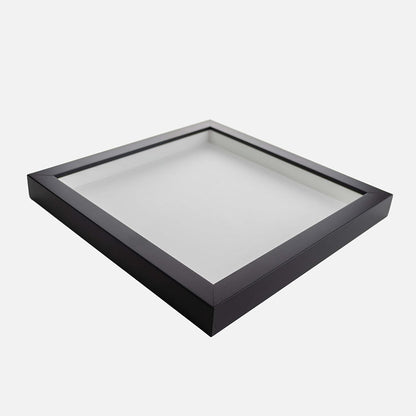 14x14 Shadow Box Black | 3/4" Depth of Usable Space | Solid Wood Pine | Includes UV Resistant Acrylic Plexiglass, Acid-Free Backing & Hanging Hardware | Made to Order in USA - Colors C