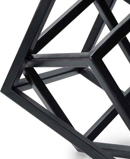 DreamsEden Small Geometric Sculpture, Metal Cube Decorative Ornaments Modern Home Decor Accent