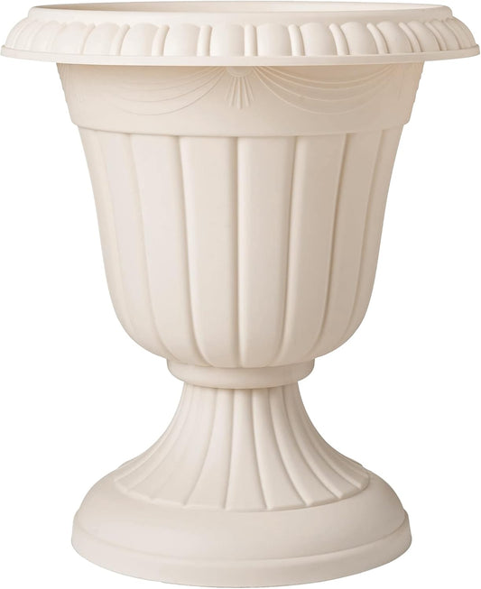 Arcadia Garden Products PL10CP Classic Traditional Plastic Urn Planter Indoor/Outdoor, 15" x 13", Brushed Copper